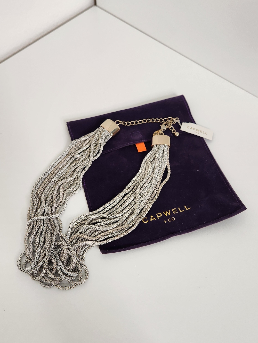 Capwell Metallic Multi-Strand Statement Necklace